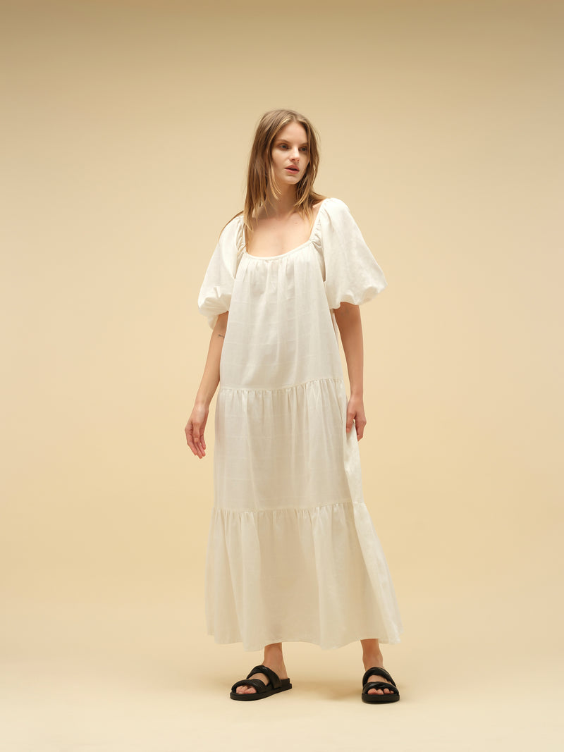 LINEN DRESS - Maxi linen dress - Summer Linen dress - Vintage white dress - Vintage dress - Vintage linen dress 