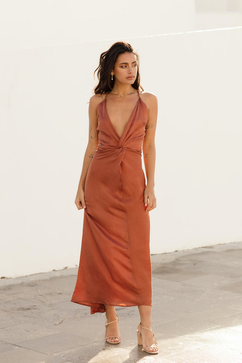 clay bridesmaid dress Azazie Phaedra